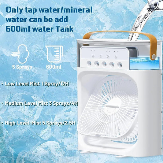 4 in 1 Personal Mini Cooling Fan with Water Mist Spray