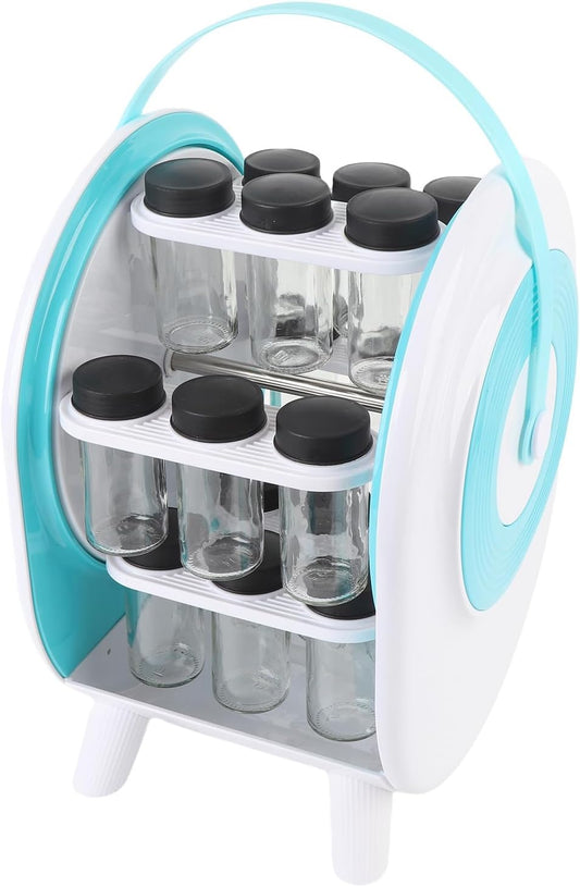 Rotating Seasoning Rack Multifunctional Space Saving Stable Structure 360° Seasoning Rack Organizer for Kitchen Countertop