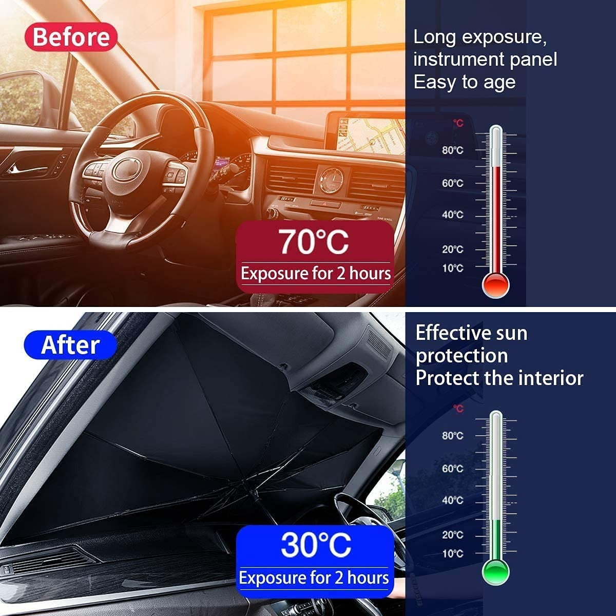Foldable Car Umbrella Sunshade