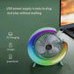 Portable Mini G Light Rechargeable Desk Fan With Led Colorful Light