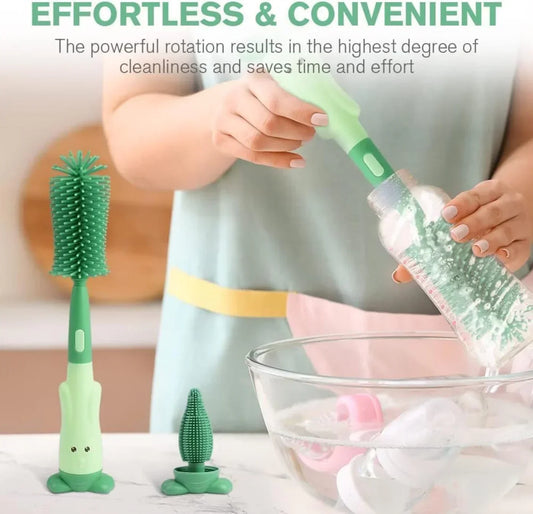 3-in-1 Silicone Baby Bottle Cleaning Brush Set – Pacifier, Straw,